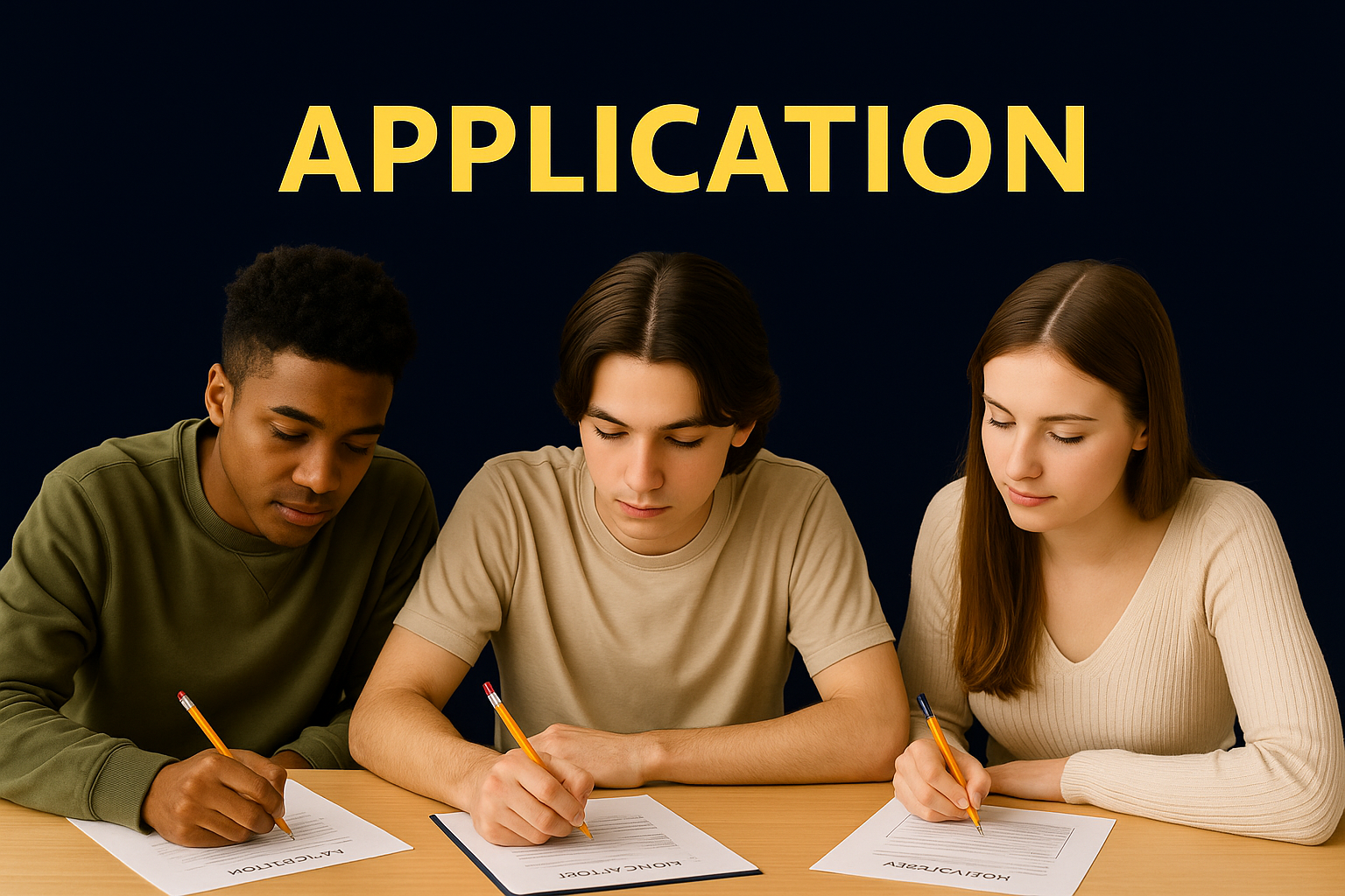 Students completing application